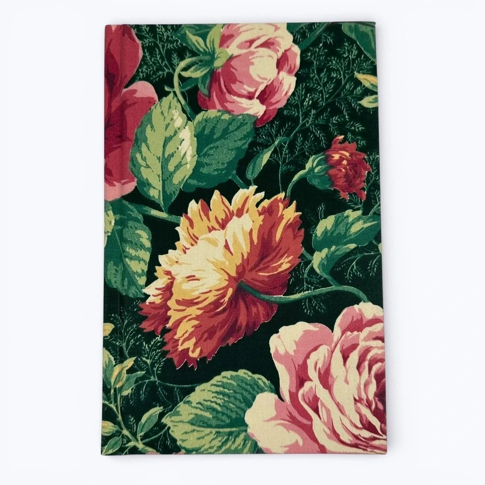 Vintage Lined Journal Floral Fabric Cover 5.5 x 8.5